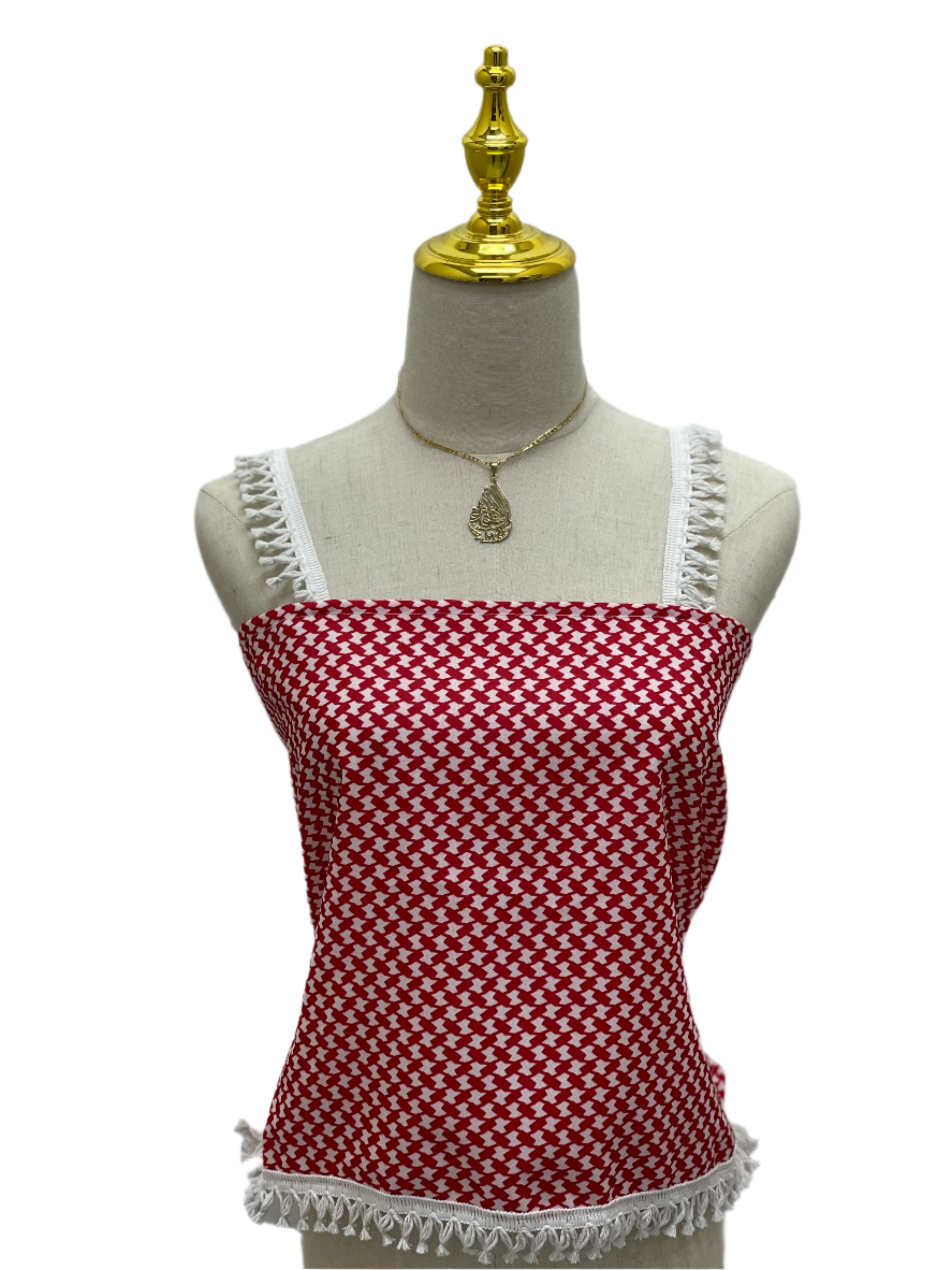 High-Quality Red Kuffiyeh Smagh Cropped Top: Bold Tradition Meets Modern Style