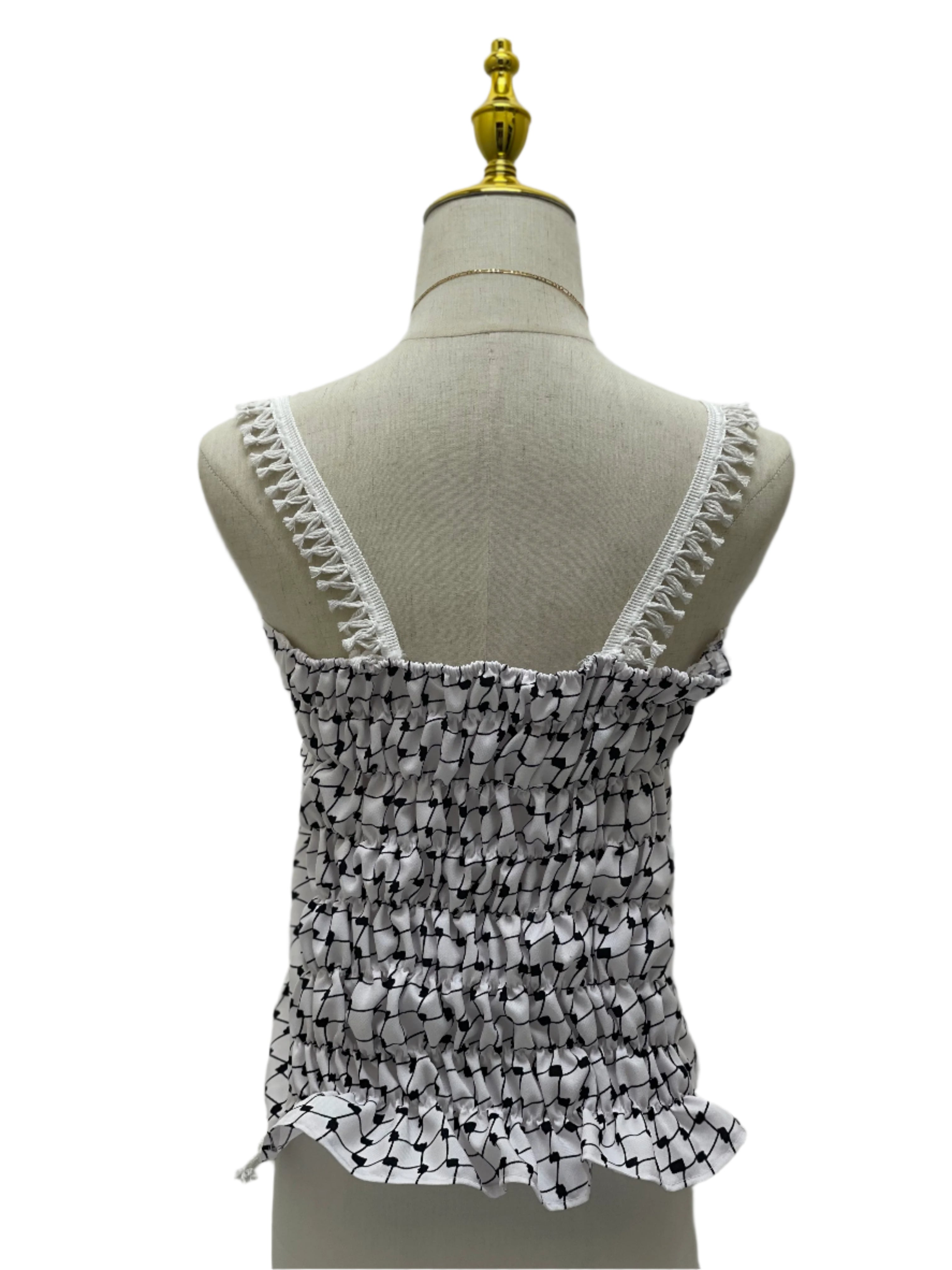 Cultural Fusion Bundle: Original Kuffiyeh & White Kuffiyeh Smagh Cropped Top