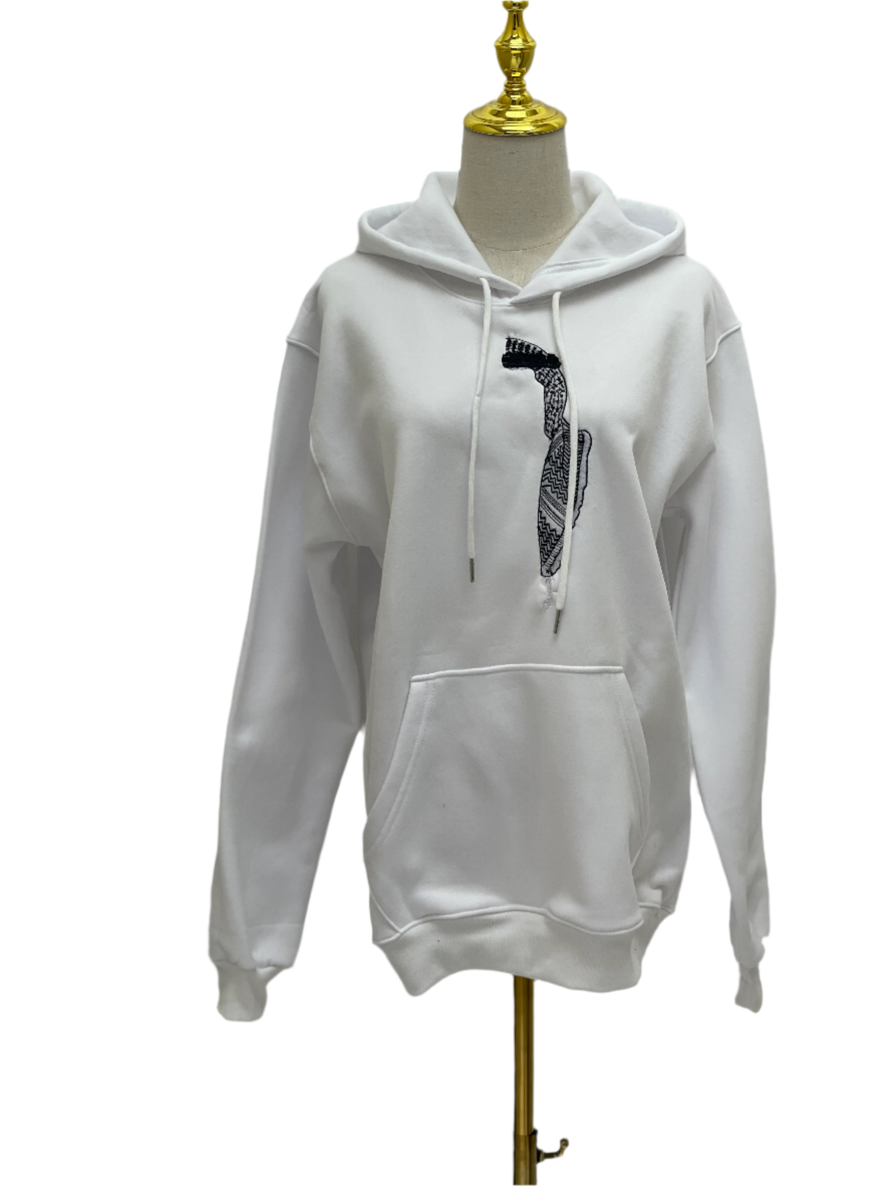 Shmagh Left Side White Hoodie: Tradition Meets Modern Style