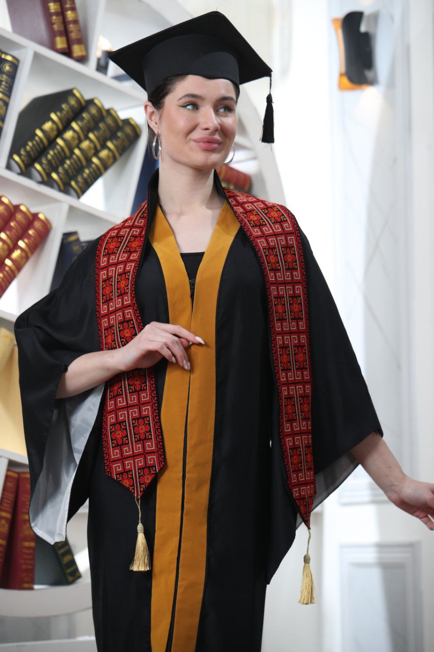 Palestine Heritage Embroidery Graduation Stole: Pride and Tradition