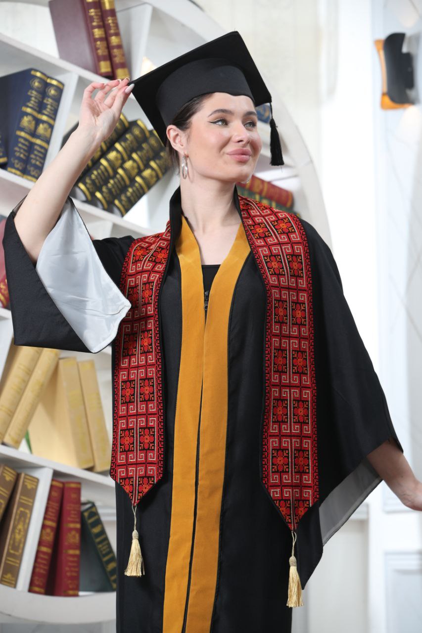 Palestine Heritage Embroidery Graduation Stole: Pride and Tradition