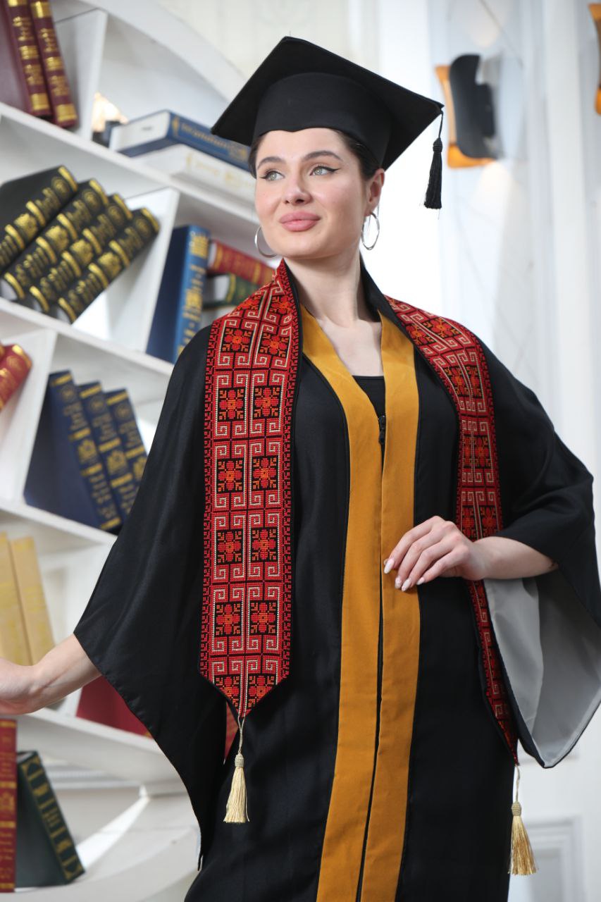 Palestine Heritage Embroidery Graduation Stole: Pride and Tradition