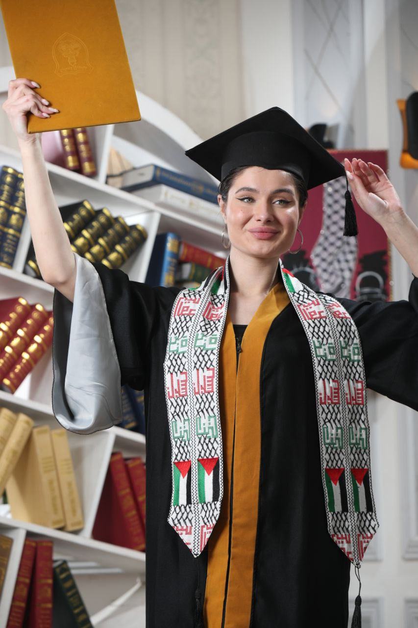 Flag & Cities in Palestine Graduation Stole: Heritage and Achievement