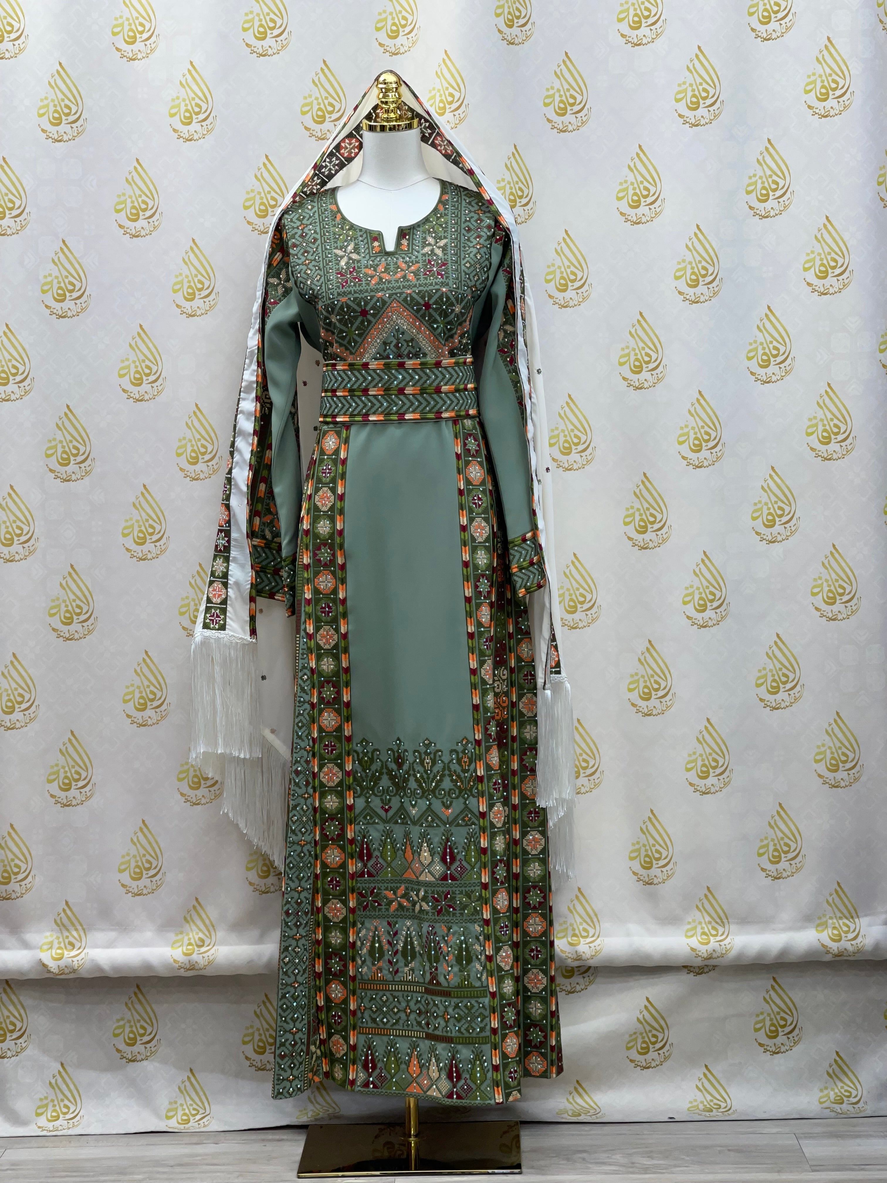 Olive Roots by Um Ehsan: Limited Edition Embroidered Thoub