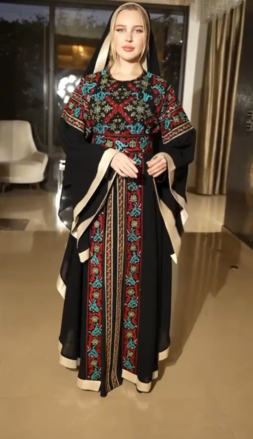 Embroidery Kaftan Dress