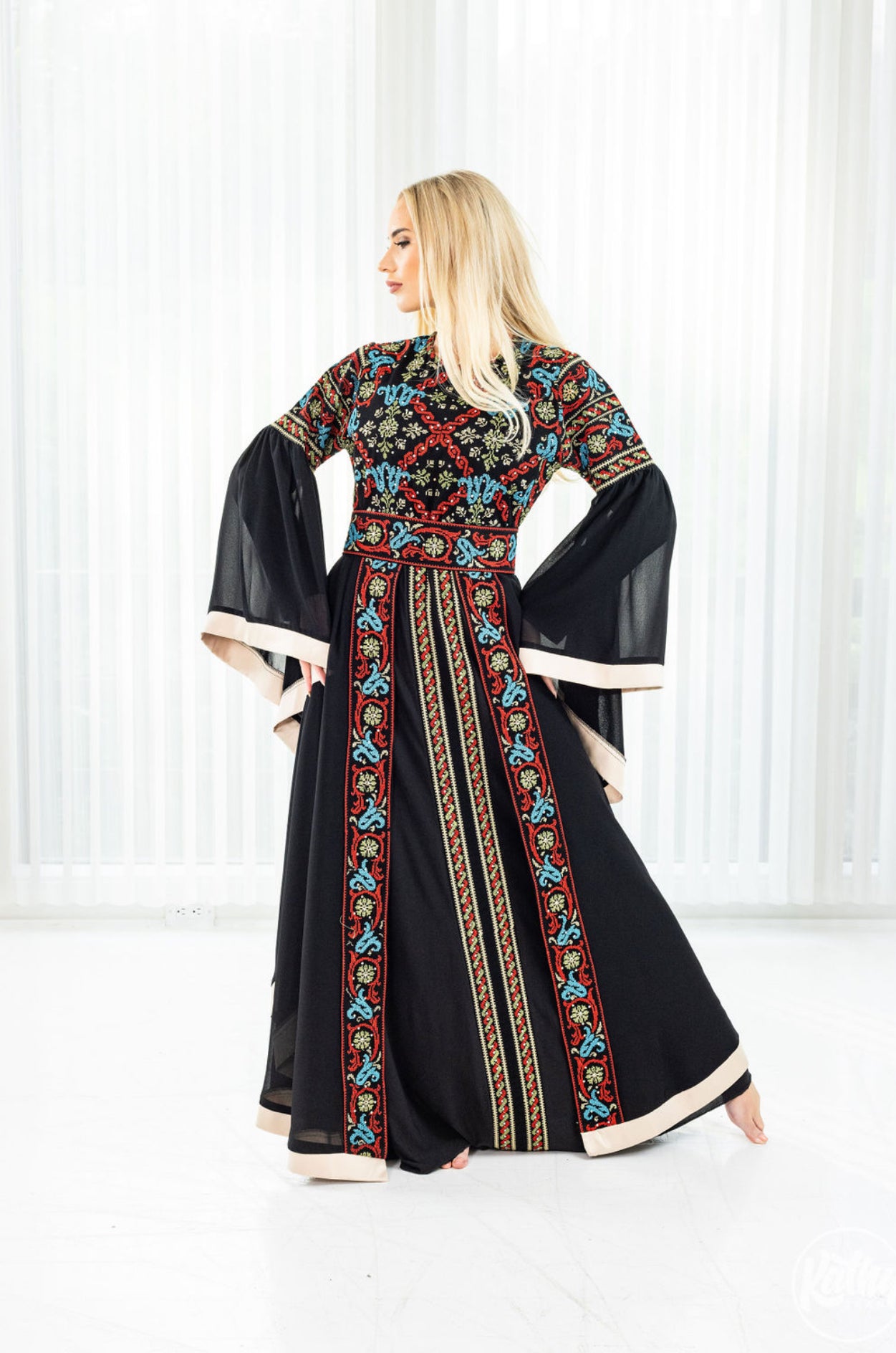 Embroidery Kaftan Dress