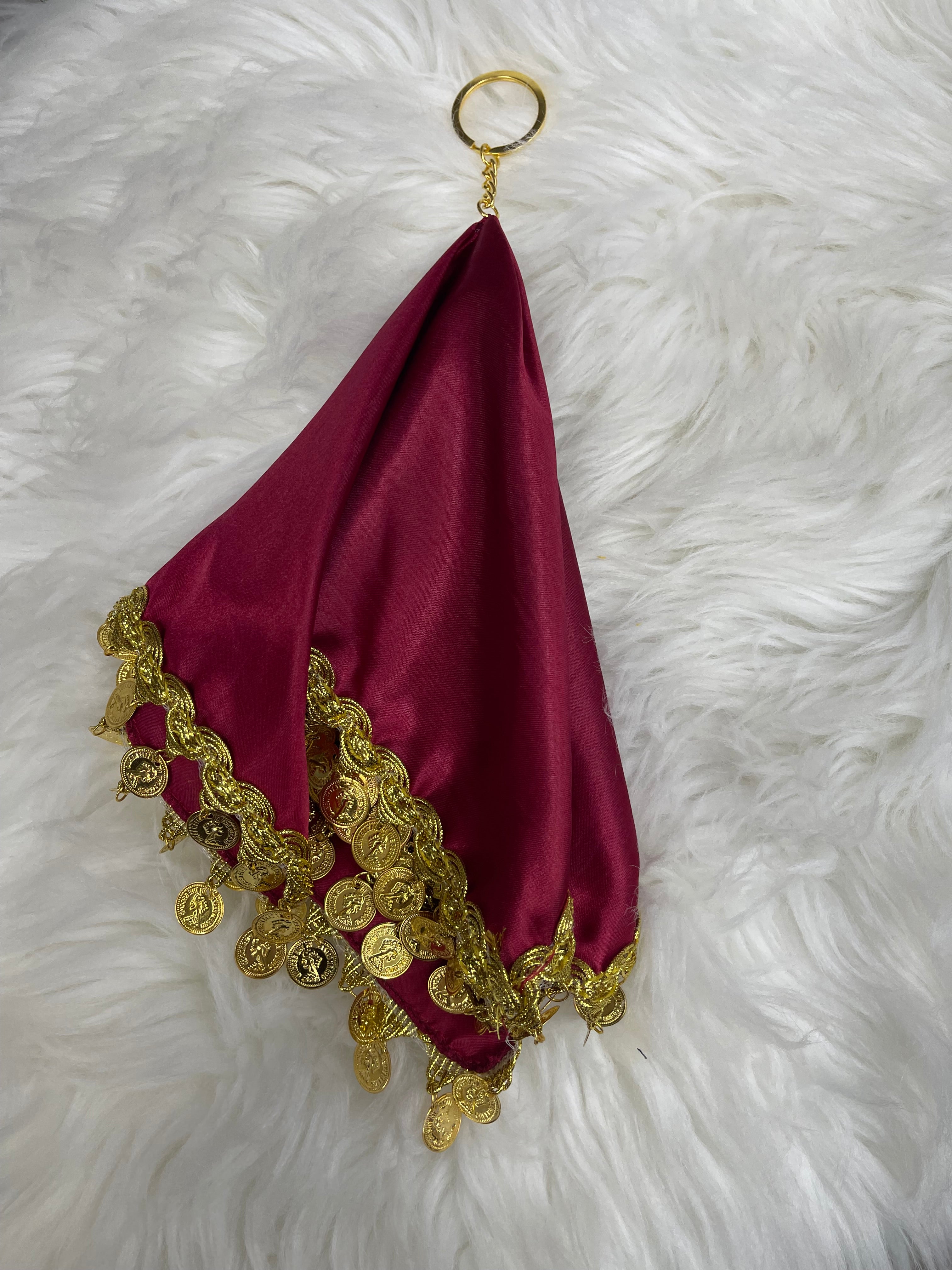 Elegant Satin Mandil Featuring Lerat Dancing Design - Perfect for Cultural Celebrations