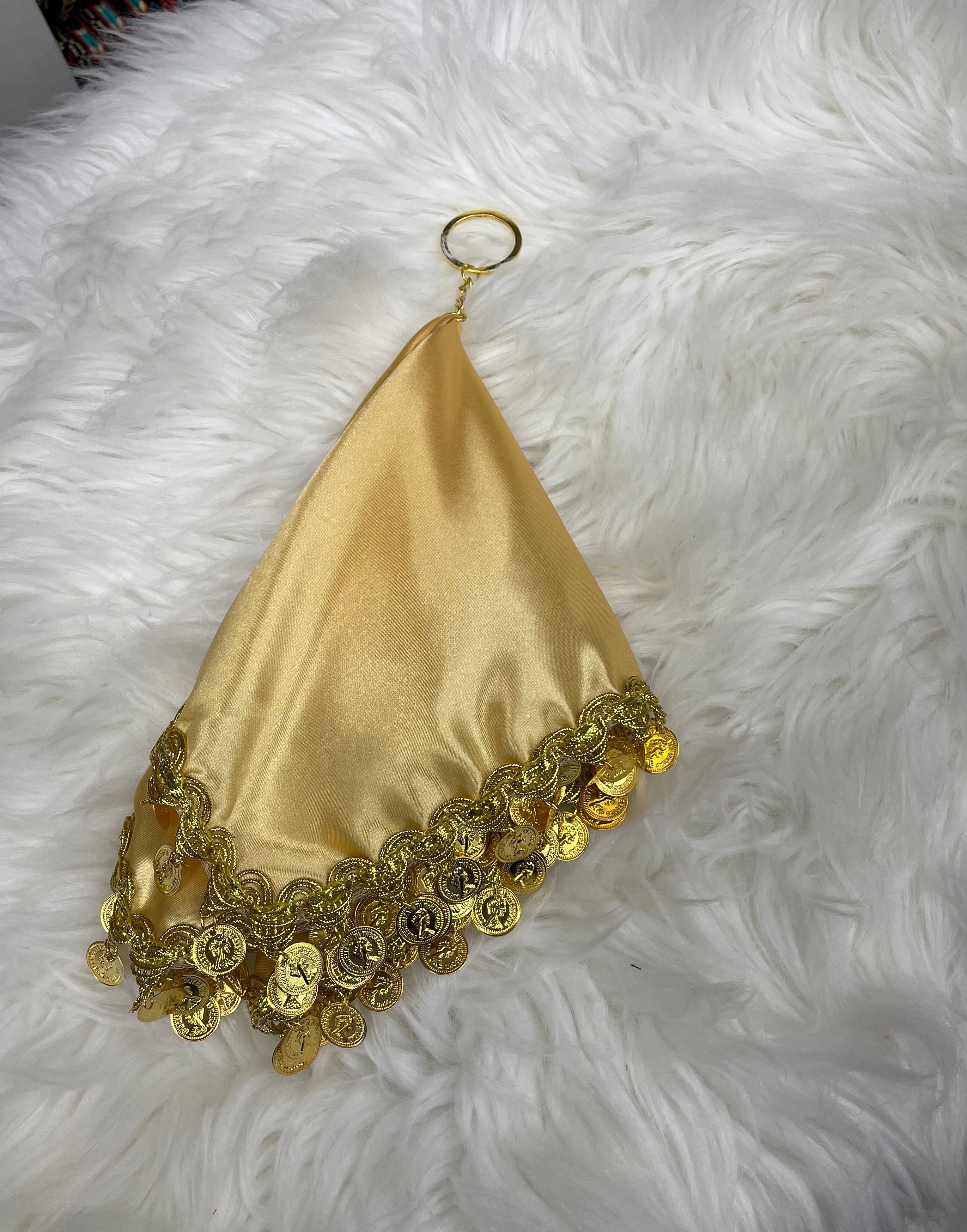 Elegant Satin Mandil Featuring Lerat Dancing Design - Perfect for Cultural Celebrations