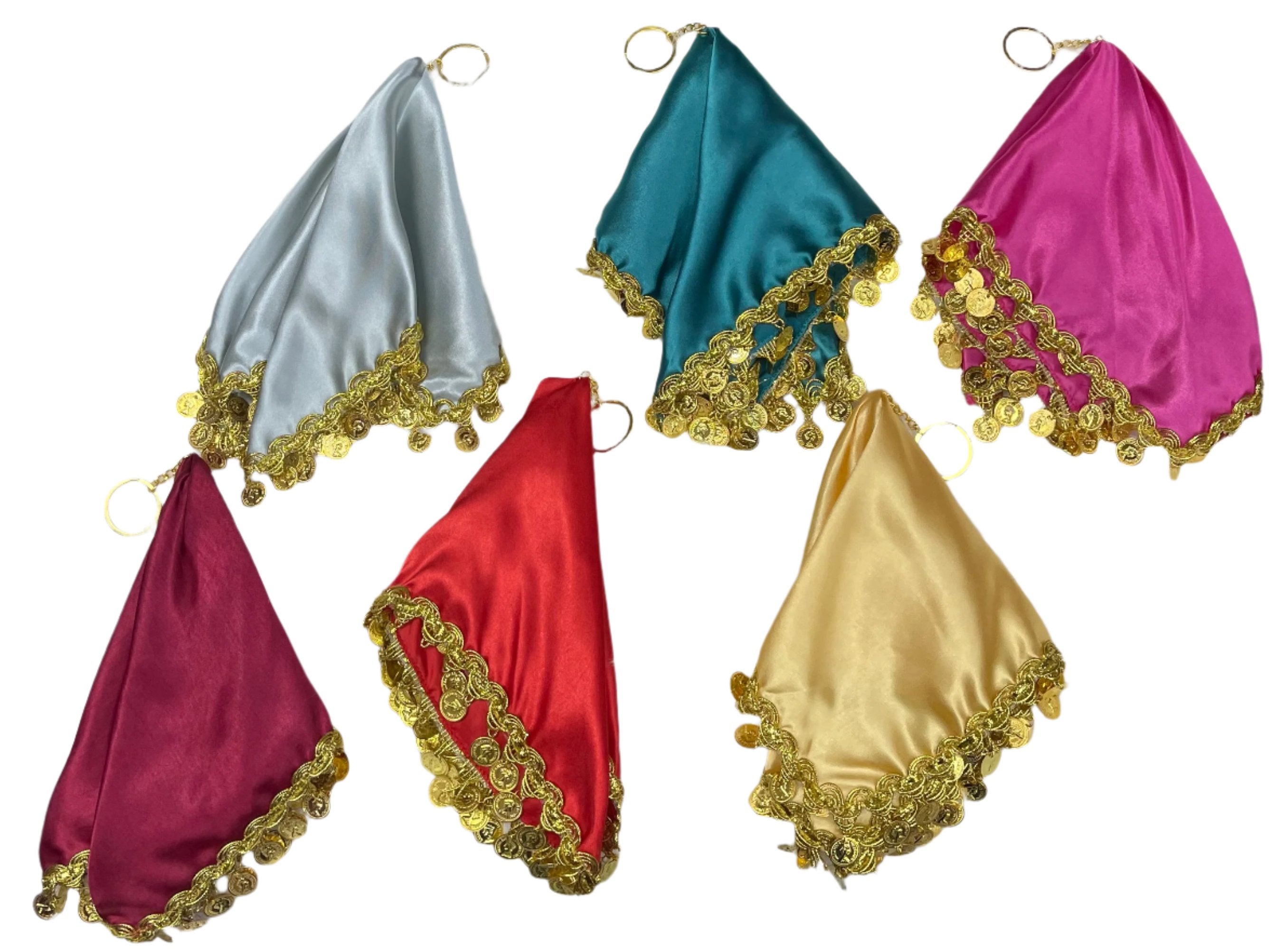 Elegant Satin Mandil Featuring Lerat Dancing Design - Perfect for Cultural Celebrations