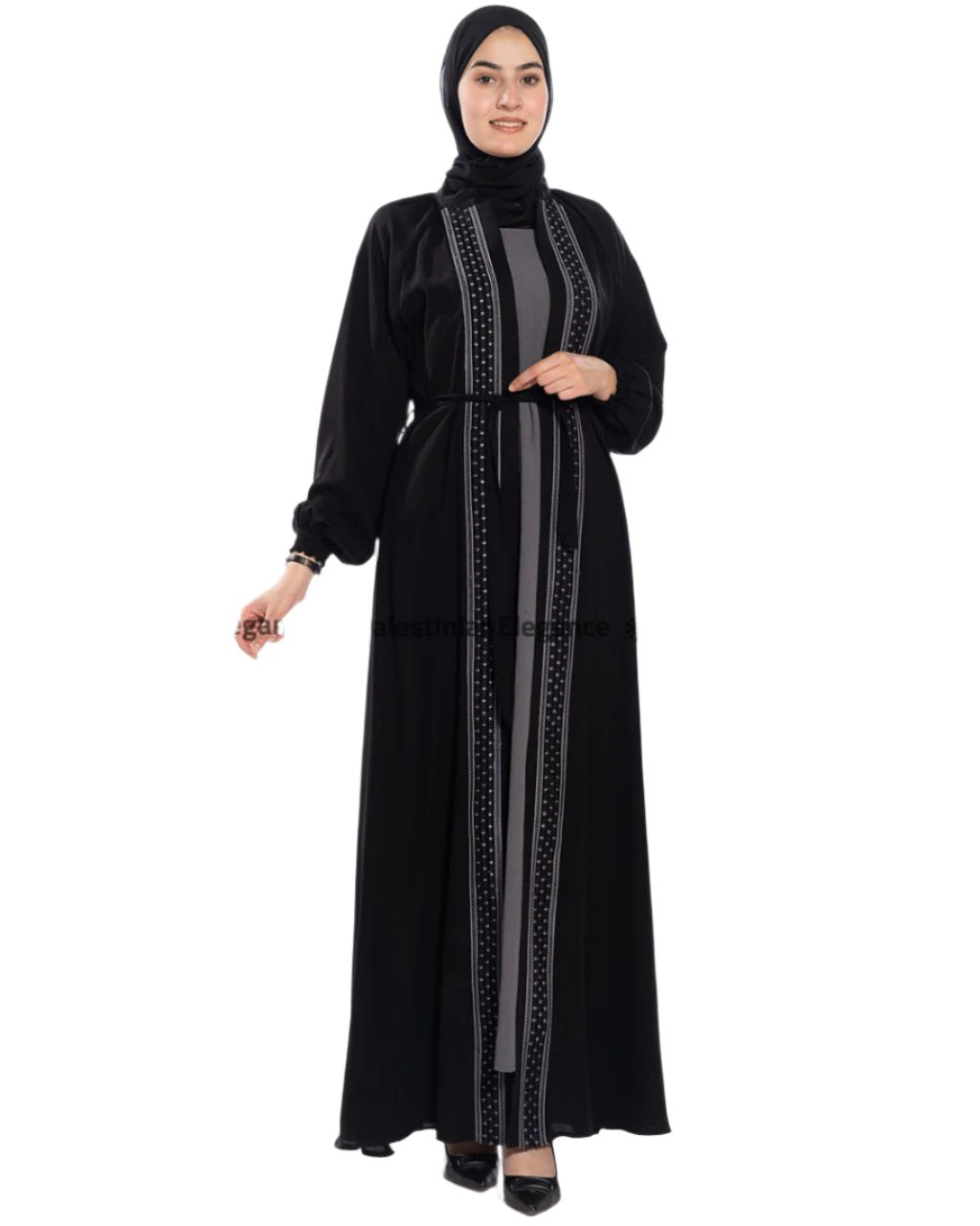 two Pieces Elegant Open Abaya: Style and Comfort in Harmony