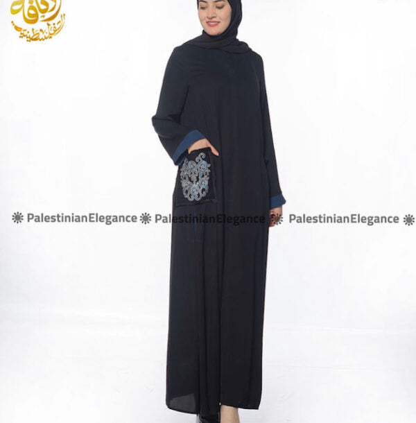 Abaya with embroidery designed pockets