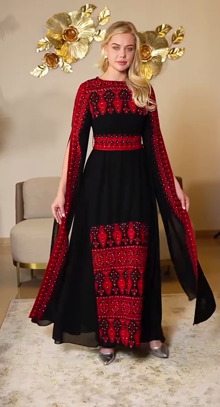 Long Sleeves Embroidered Thoub: Regal Elegance and Sophisticated Style