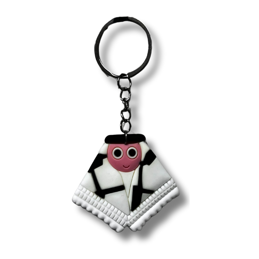 High-Quality Keychain Accessory – Kid Wearing Kuffiyeh, Authentic Palestinian Design