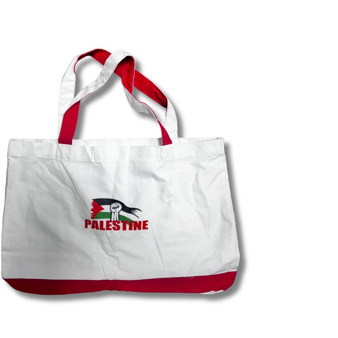 Handmade Red Tote Bag with Unique Palestine Designs – Stylish Cultural Statement