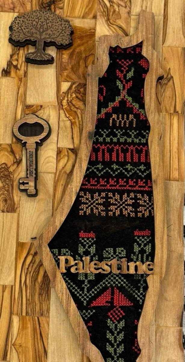 Handmade Wooden Frame Tatreez Palestine Map: A Limited Edition Tribute to Heritage and Unity