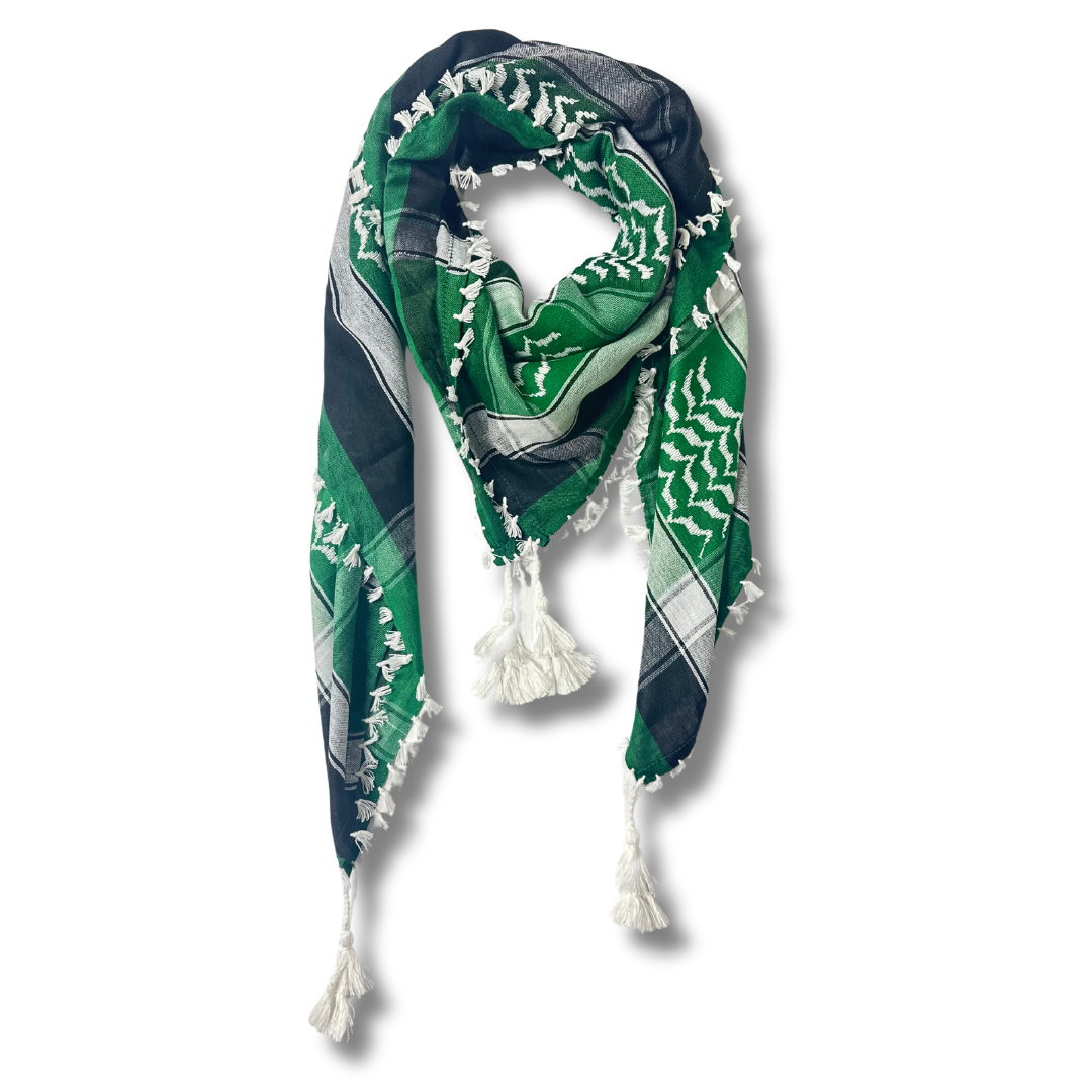 Green and white kuffiyeh