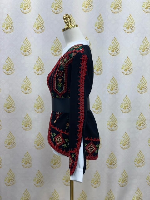 Malak Tatreez Jacket - Open Sleeve: Cultural Heritage and Elegant Craftsmanship