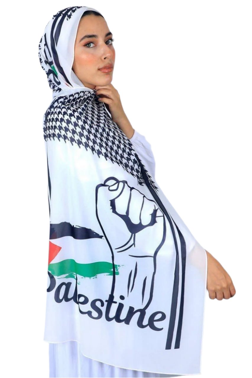 Palestine Fist with Flag and Kuffiyeh Design