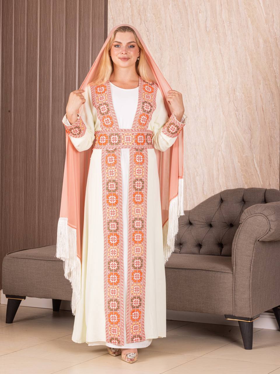 High-Quality Plain Khirka with Fringe (Hadab): Traditional Palestinian Clothing in Multiple Colors