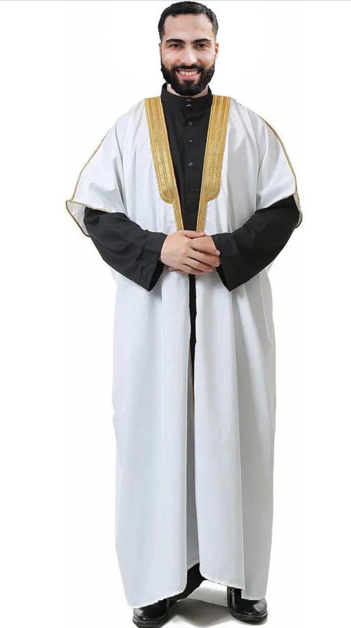 High-Quality Men's Abaya Bisht: 100% Cotton, Free Size