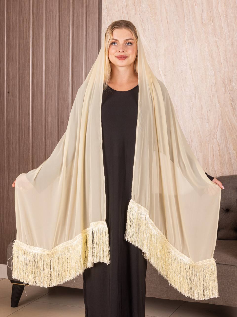 High-Quality Plain Khirka with Fringe (Hadab): Traditional Palestinian Clothing in Multiple Colors