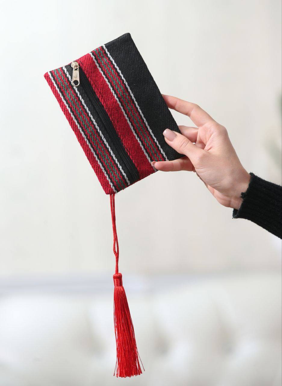 High-Quality	Chimayo Wool  Design Wallet – Authentic Palestinian Craftsmanship